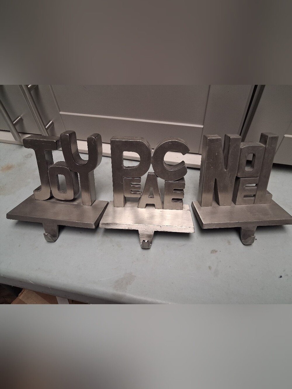Set Of 3 , Christmas Silver Stocking Holders